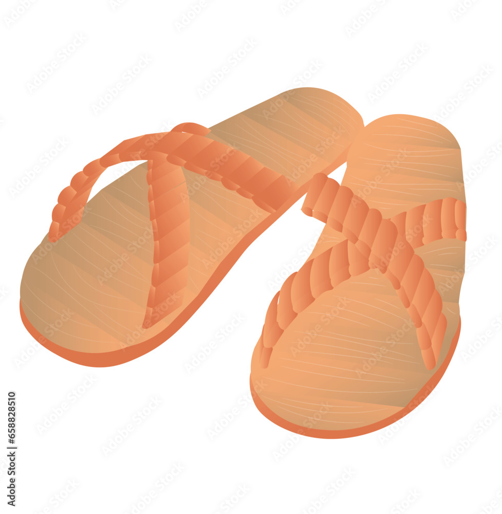 Flip-flops for sauna on white background
