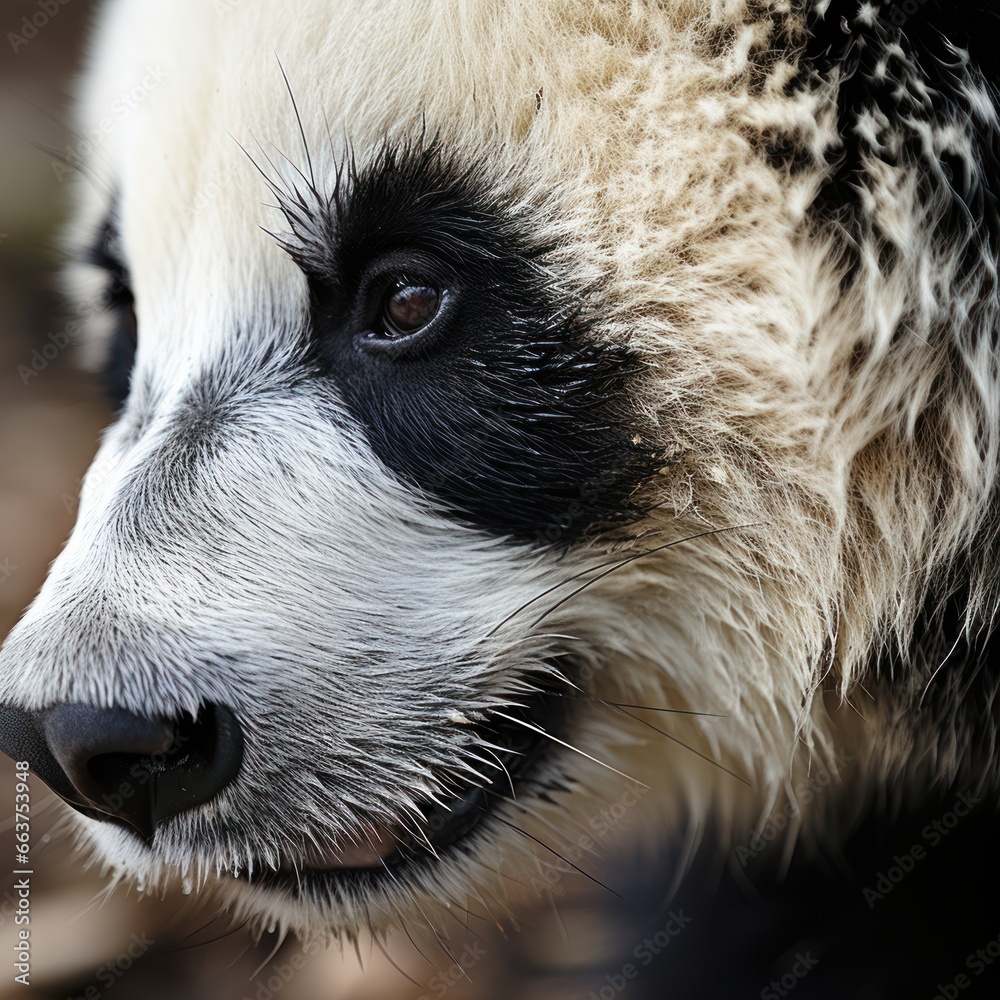 A close-up of a pandas paw with its unique