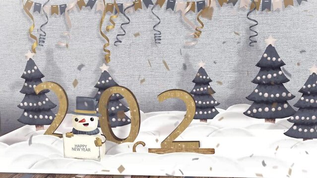 2024 New year animation in book popup -2024 Happy new year greeting - Happy 2025 New year 