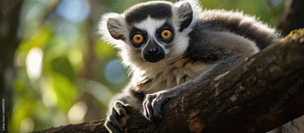 The Mandrare River Camp is a tourist park in the southwestern Anosy region of Madagascar known for its lemurs and situated in the Ifotaka community forest With copyspace for text