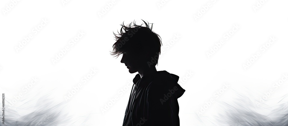 White background with the outline of a teenager