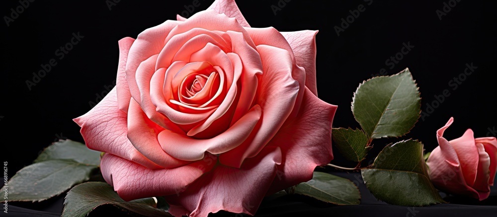 Pink rose symbolizes love and romance on Valentines Day