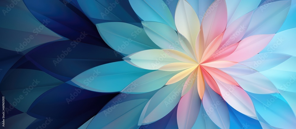 Stunning wallpapers and backgrounds with a unique and modern floral geometric abstract design on a blue circular background