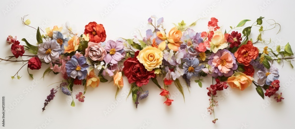 Floral decor for a wedding using fresh flowers