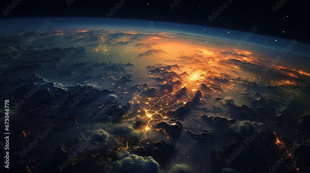 earth in space, A beautiful night seen from the space