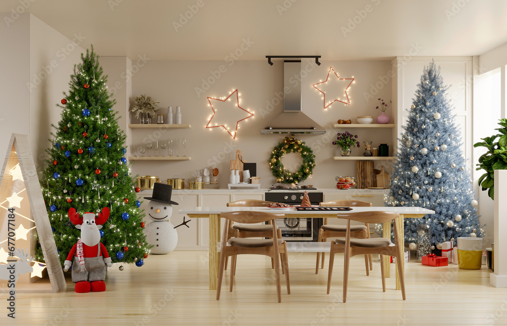 kitchen decorated for christmas,Interior design,Christmas and New Year decorate