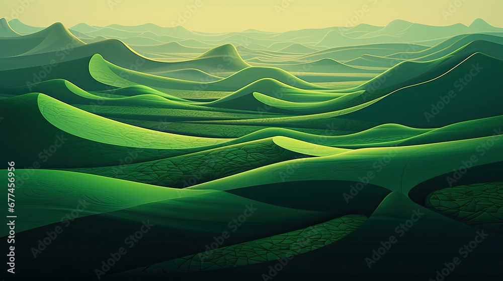 landscape with green mountains, green texture, Abstract organic green lines waves as wallpaper background,  Abstract green floral background	 	