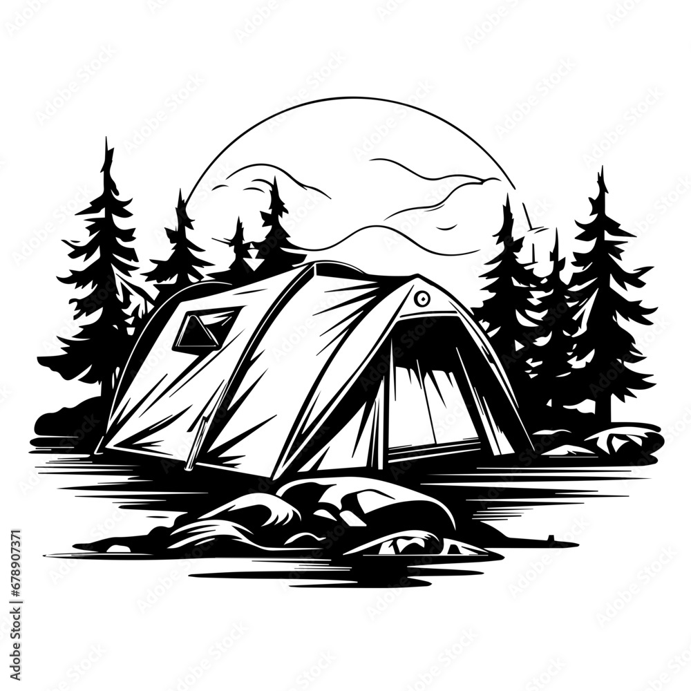 Camping Vector Logo Art