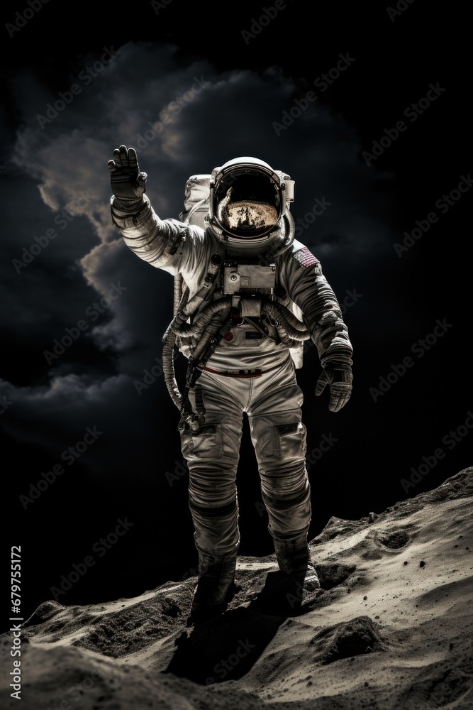 astronaut at the moon