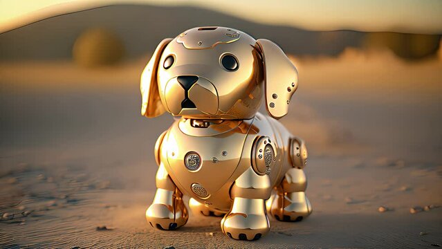 robot dog cyborg future technology. Created with Generative AI	
