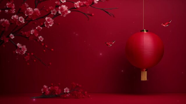 Happy chinese new year background, year of the dragon , or Lunar New Year 2024 Celebration. Red background and copy space area