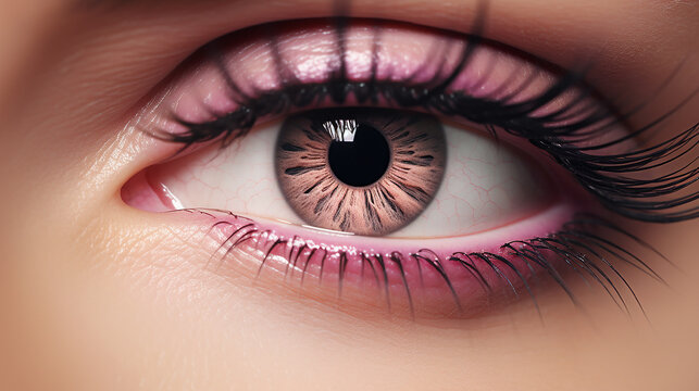 woman eye with beautiful makeup an long eyelashes