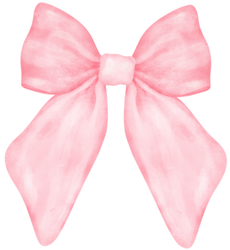 风骚的粉色丝带蝴蝶结水彩画