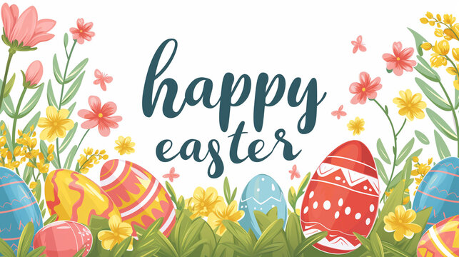 easter greeting card with text happy easter