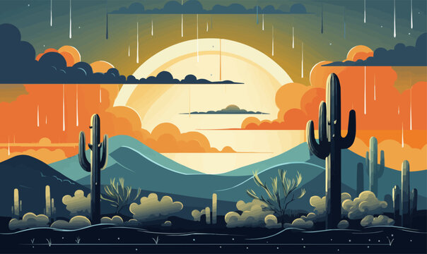 Monsoon Season vector flat minimalistic isolated vector style illustration