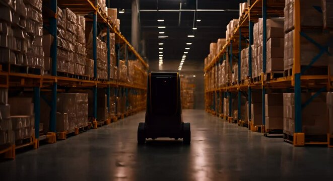 Robot in a logistics center.