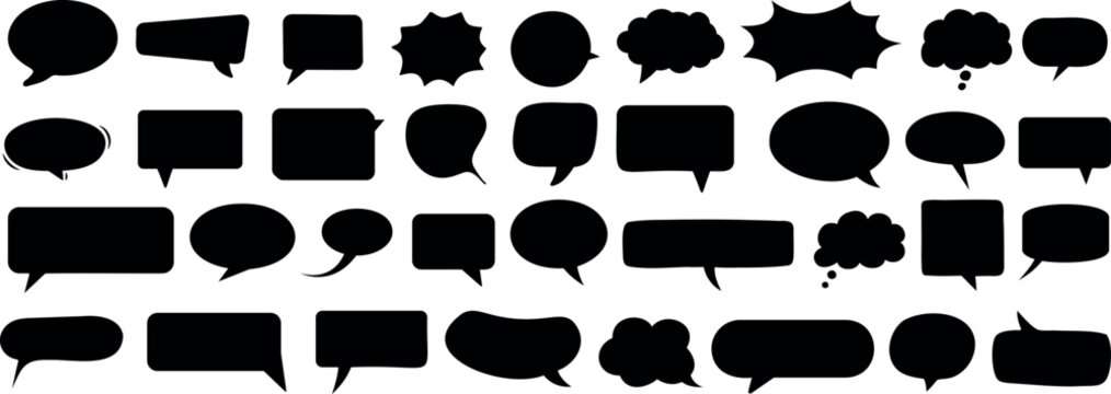 dialogue box silhouette vector set