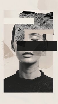 现代抽象女性艺术肖像