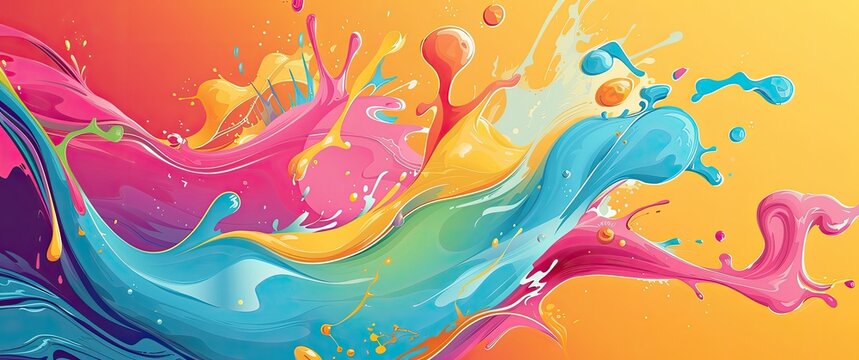 A colorful and vibrant splash design, perfect for adding life to your wallpaper 🎨✨ Brighten up any room with this lively pattern! #ColorSplashWallpaper