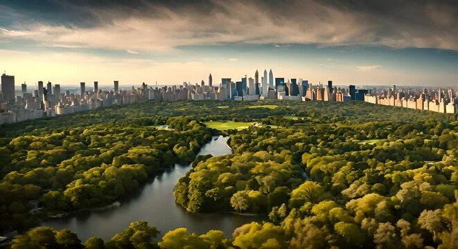 Aerial view of Central Park, NY CIty.