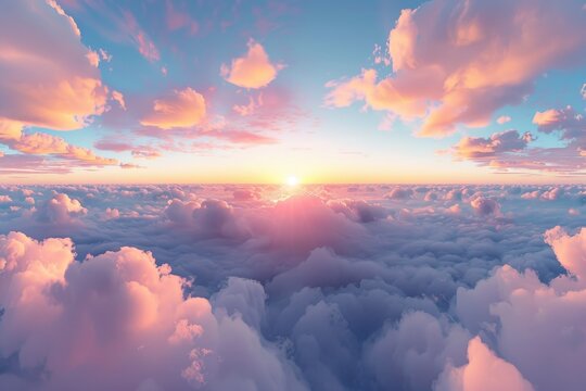 Pink sunset sky with stunning clouds in HDRI panorama 360 view Perfect for 3D graphics or game development