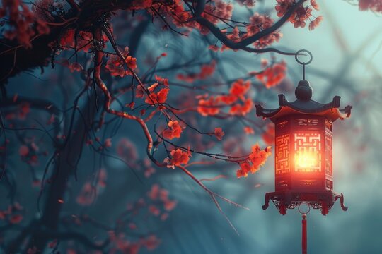 Beautiful A red Chinese lantern