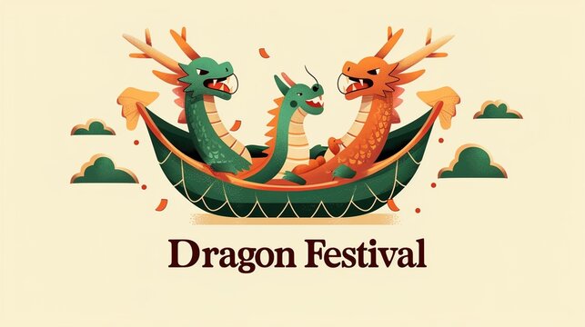 Giant rice dumplings, dragon boat festivalvector illustration