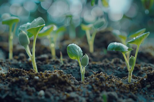 germinating seeds and sprouting plants symbolizing new life and growth modern agriculture concept