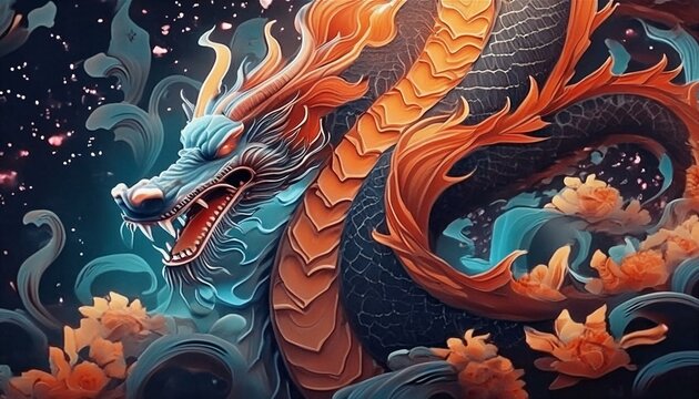  "Galactic Guardian: The Majestic Flight of the Eastern Dragon"