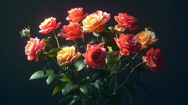 pink roses bouquet HD 8K wallpaper Stock Photographic Image  