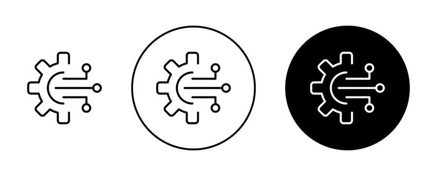 Transform icon set. business fintech system vector symbol. engineering skill evolution sign. digital data technology icon in black filled and outlined style.