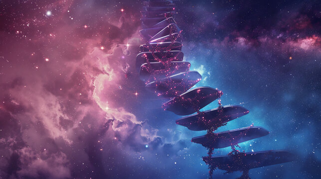 DNA Helix Forming a Staircase to the Stars