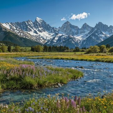 山间的高山湖泊