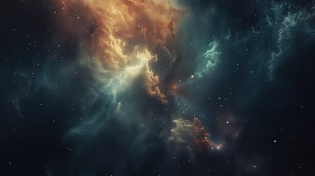 Celestial abstract background with stars and nebula in cosmic space
