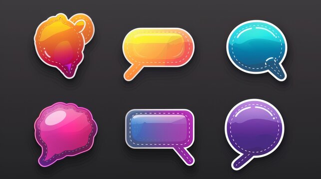 A paper speech cloud sticker for a chat text modern. Grunge message box and retro conversation bubble. Creative comic dialog frame icon element.