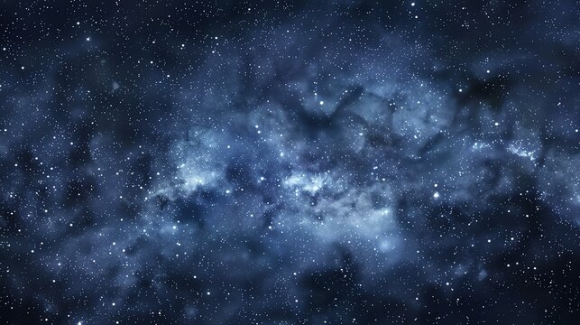 A starry night sky with a nebula.