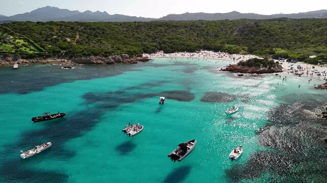 An Aerial View of the Turquoise Waters and Pristine Beaches of Sardinia, Italy