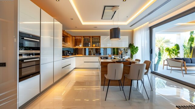 The kitchen is modern in a minimalist style img