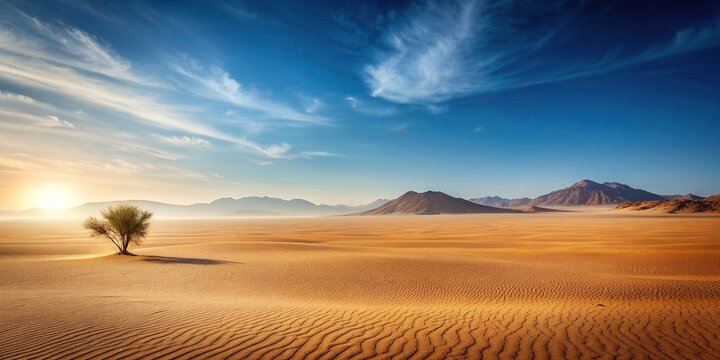 A stark desert landscape reimagined in the minimalist style, stark, desert, style