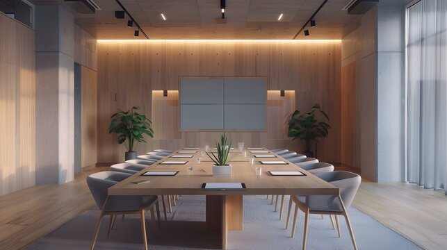 A meeting room in a minimalist style image