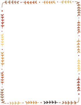 简单的手绘秋季树叶边框装饰画