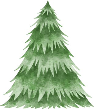 水彩圣诞树
