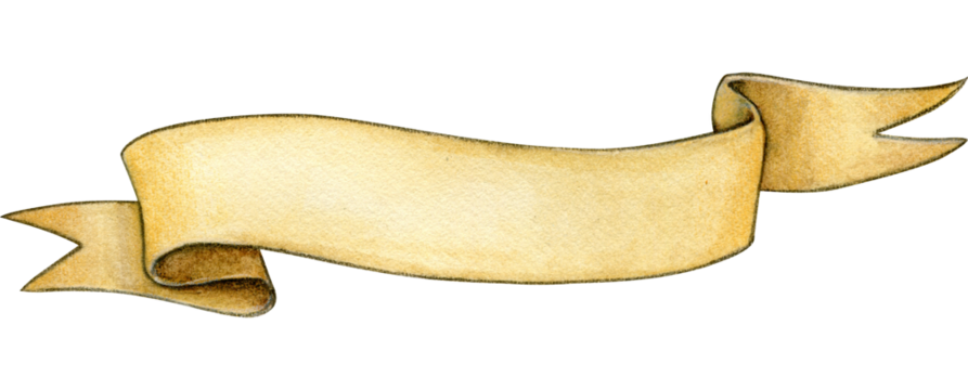 水彩手绘复古卷轴横幅