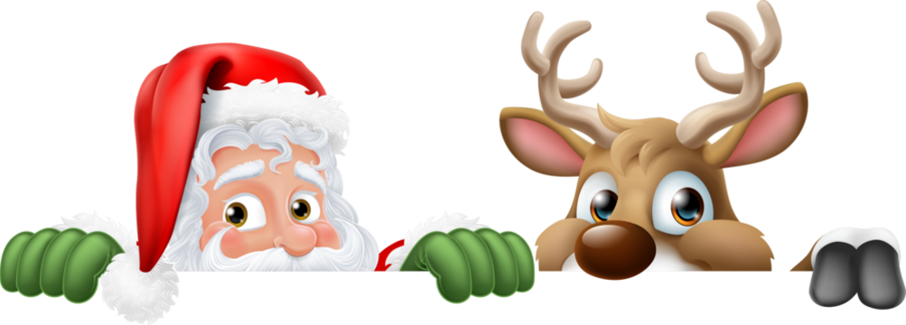 圣诞老人、圣诞驯鹿标志