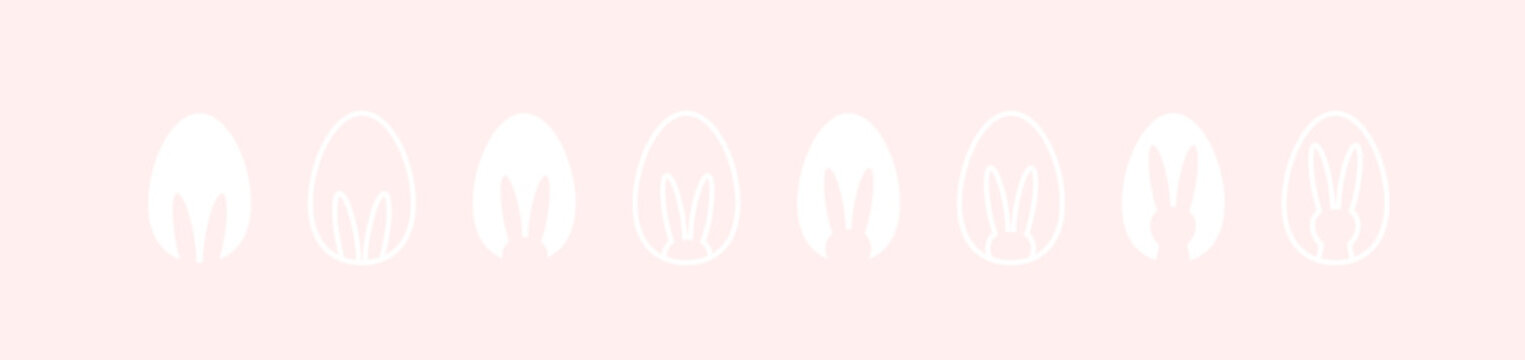 Easter egg background, Easter egg hunting. Bunny silhouette on Easter egg