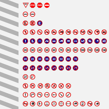 交通管制标志——矢量道路标志集