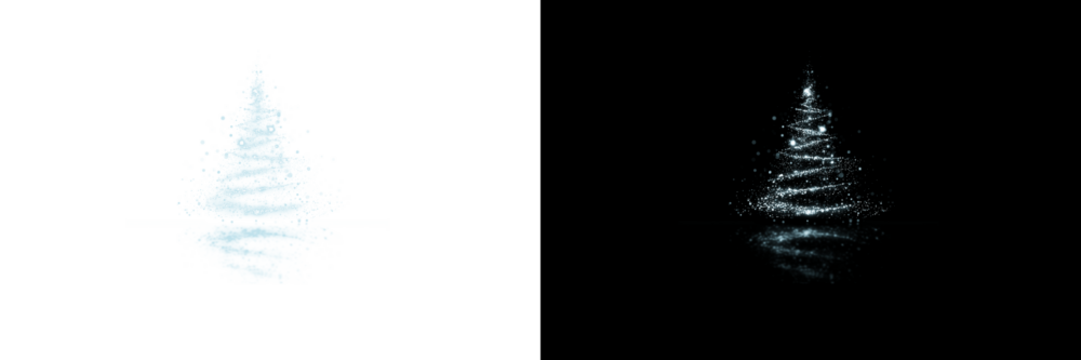 圣诞树灯光PNG叠加层 闪亮云杉节日光晕