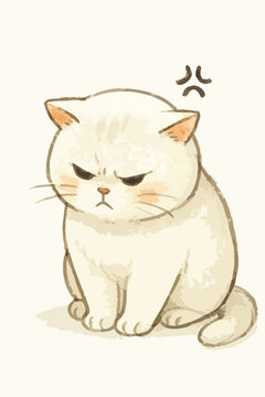 一只面带怒色的猫正趴在地板上