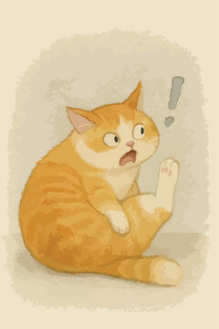 一只表现出惊讶神情的猫