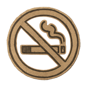 翻译标题：PNG格式硬纸板禁烟标志插画